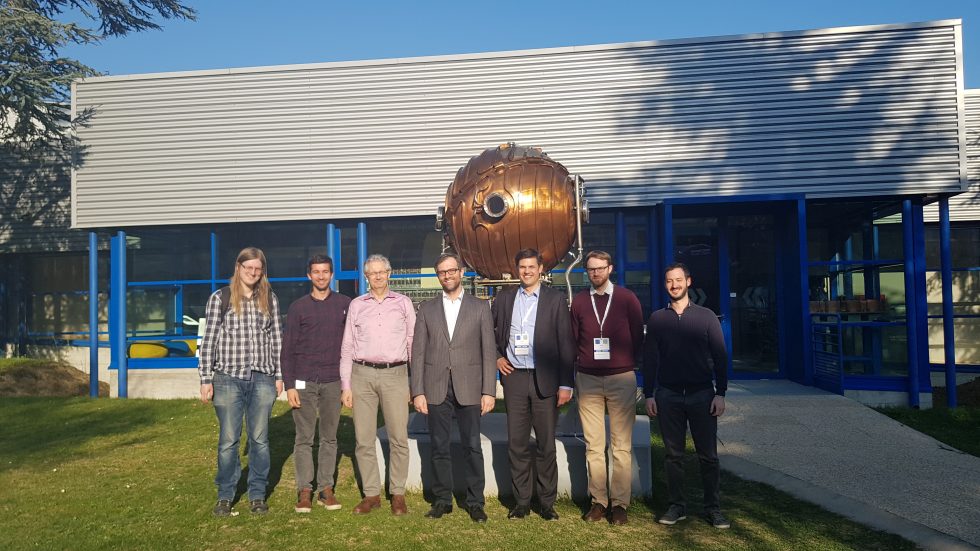 CERN CollSpotting Group with CERN KT Officer Benjamin Frisch (middle) and Permedio members Stefan Wöhrer (3rd from the right) and Stefan Sagl (2nd from the right)